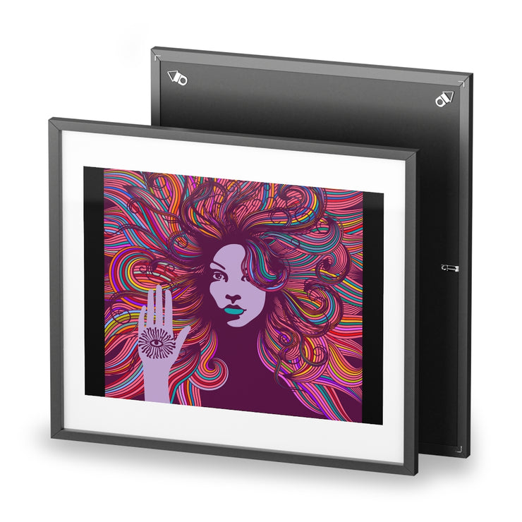 Hippe Woman Framed Posters, Matte