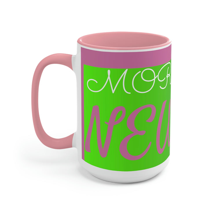 Bright Green Two-Tone Coffee Mugs, 15oz