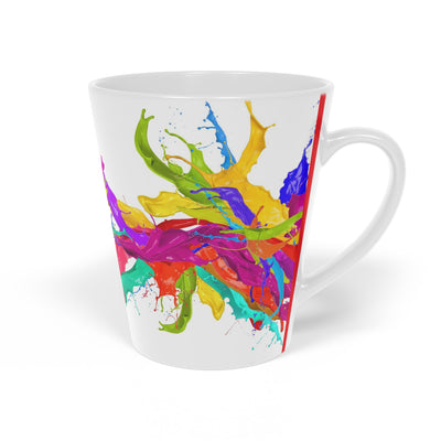 Colored splashes in stripe Latte Mug, 12oz