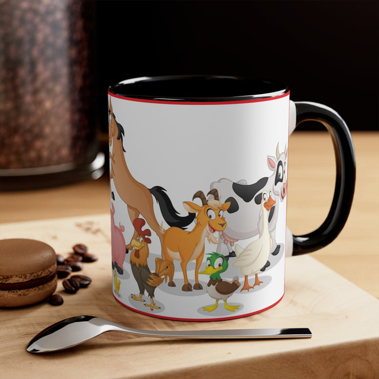 Farm Animals Accent Coffee Mug, 11oz