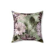 Art Watercolor Vintage Floral Spun Polyester Square Pillow
