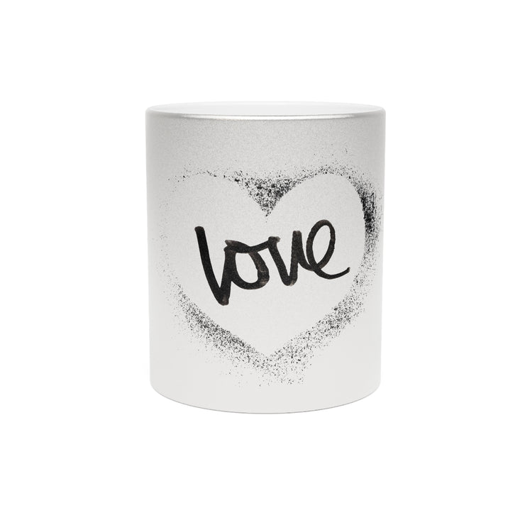 Love - Stenciled heart Metallic Mug (Silver\Gold)