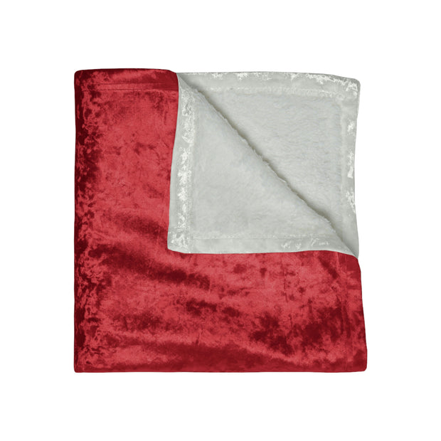 Carmine Crushed Velvet Blanket