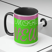 Bright Green Two-Tone Coffee Mugs, 15oz