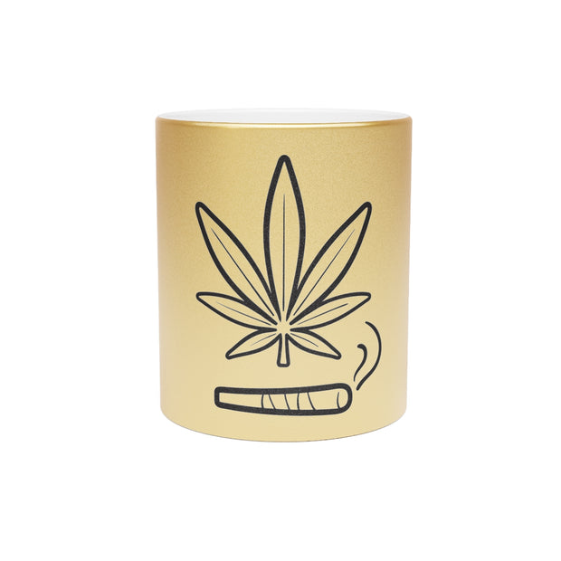 Marijuana Joint Metallic Mug (Silver\Gold)