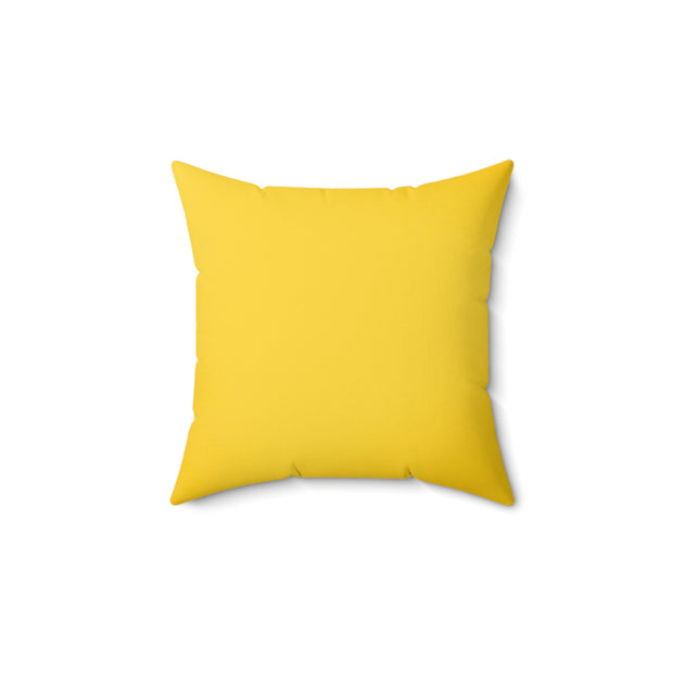 Yellow and White Tulip Spun Polyester Square Pillow