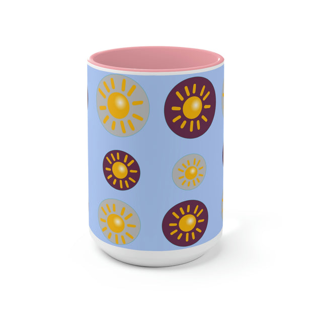 Sun Two-Tone Coffee Mugs, 15oz