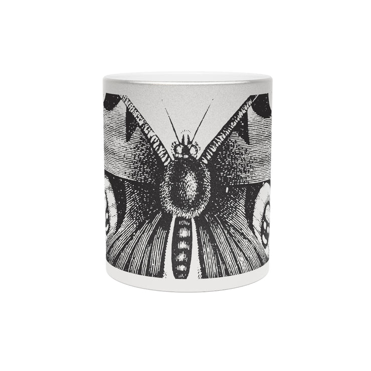 Vanessa peacock butterfly Metallic Mug (Silver\Gold)