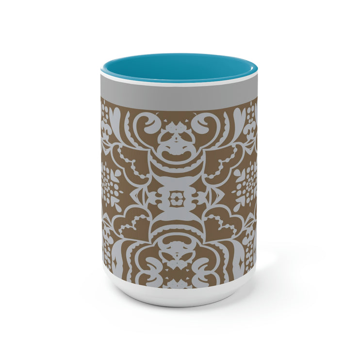 Rhino Art Two-Tone Coffee Mugs, 15oz