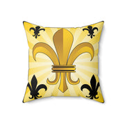 Glowing Gold Fleur Spun Polyester Square Pillow