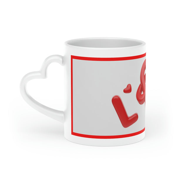 Red Love W Heart-Shaped Mug