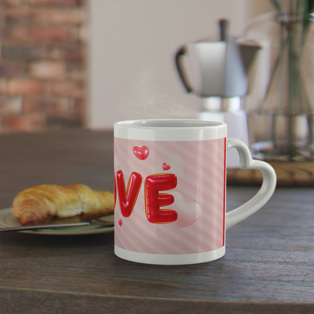 Pink Love Heart-Shaped Mug