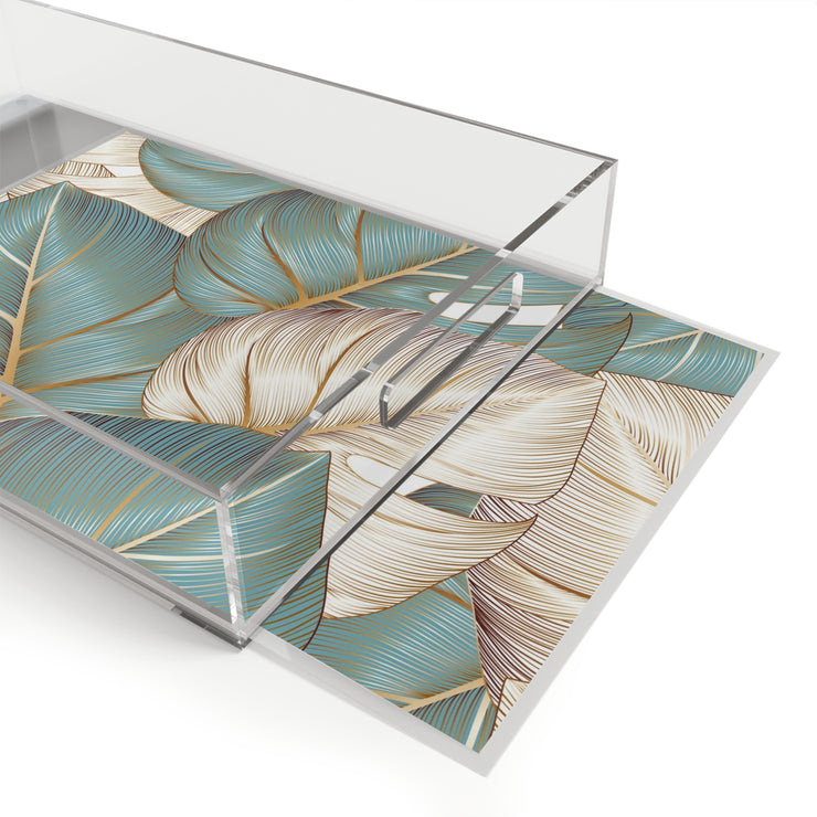 Gold Monstera Leave Acrylic Serving Tray