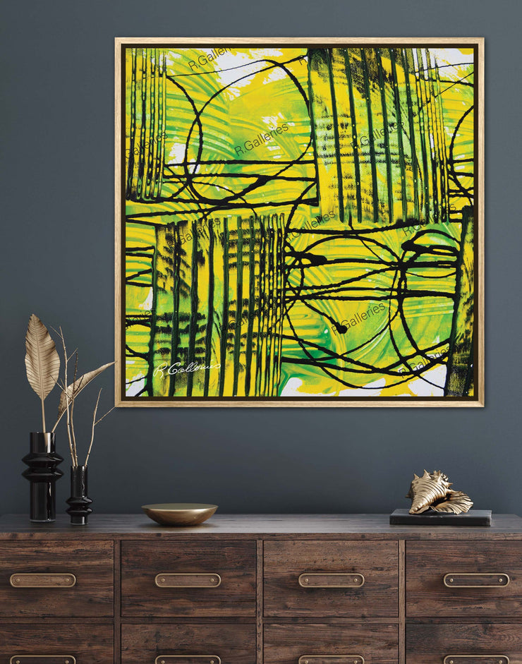 Gia Green Framed Canvas