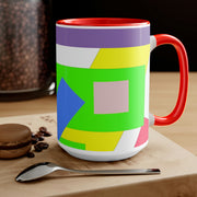 Vivid Two-Tone Coffee Mugs, 15oz