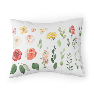 Floral Set with Simple Roses Pillow Sham