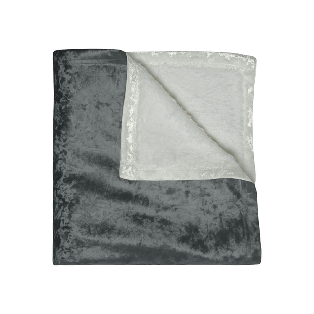 Dark Grey Crushed Velvet Blanket