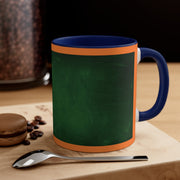 Chalk Rubbed Green Accent Coffee Mug, 11oz