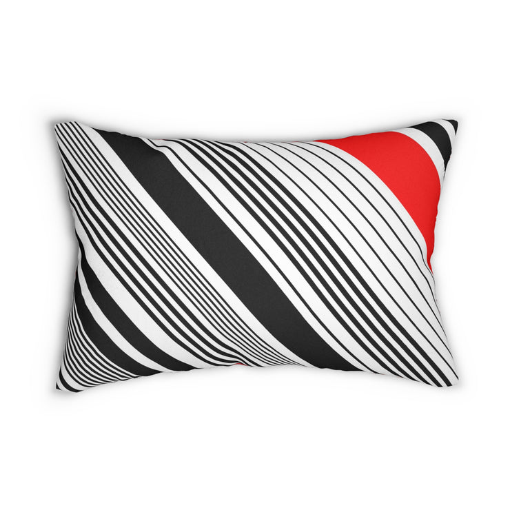 Vertical Stripe Pattern Spun Polyester Lumbar Pillow