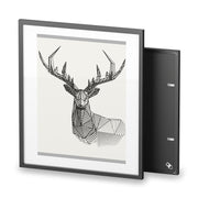 Geometric Reindeer Framed Posters, Matte