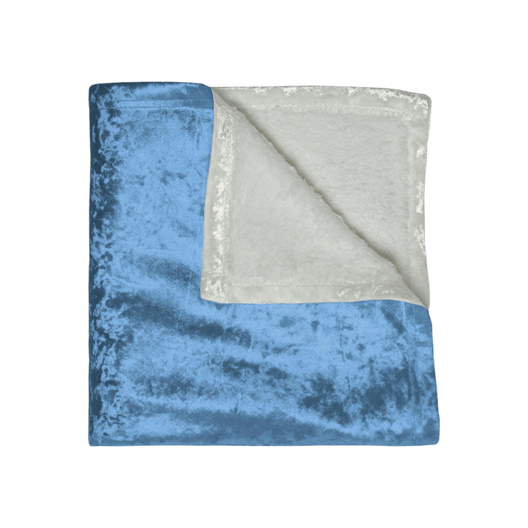 Cerulean Crushed Velvet Blanket