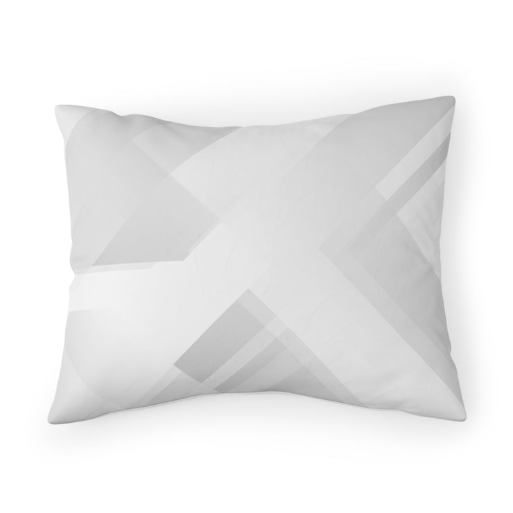 Abstract Grey and White Tech Geometric Pillow Sham