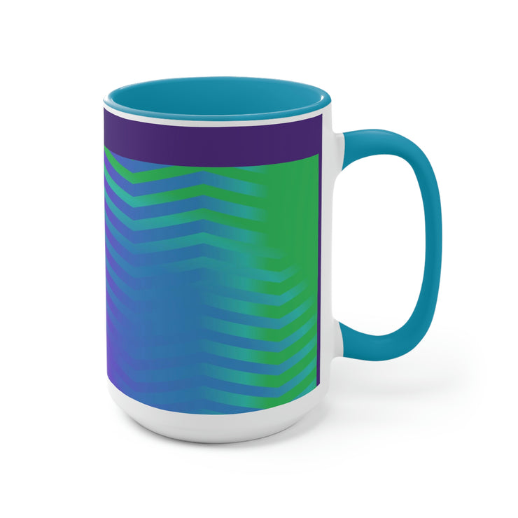 Blue Waves Two-Tone Coffee Mugs, 15oz