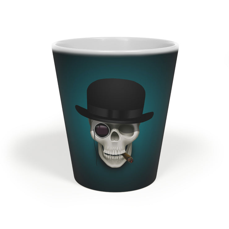 Skull with cigar Latte Mug, 12oz