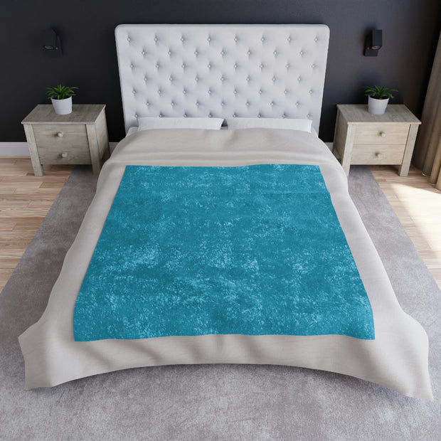 Azure Crushed Velvet Blanket
