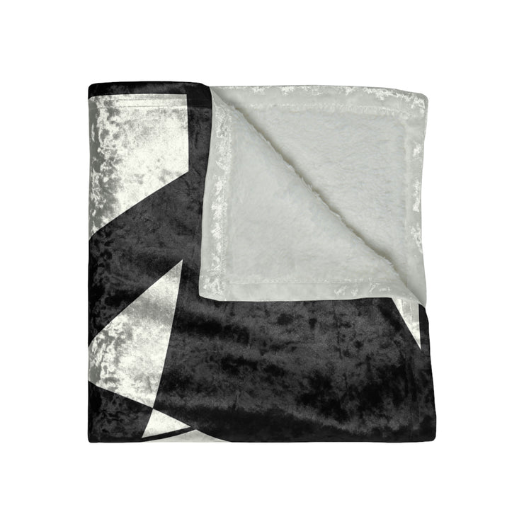 Black & White Crushed Velvet Blanket