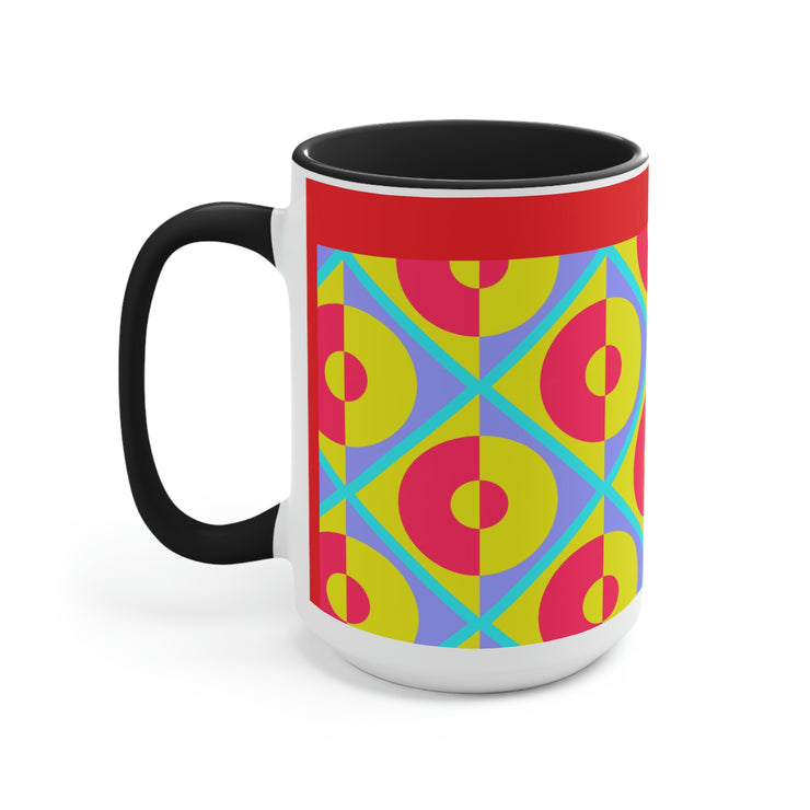 Lemon Slice Two-Tone Coffee Mugs, 15oz