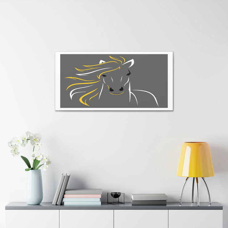 Grey Horse Polyester Canvas