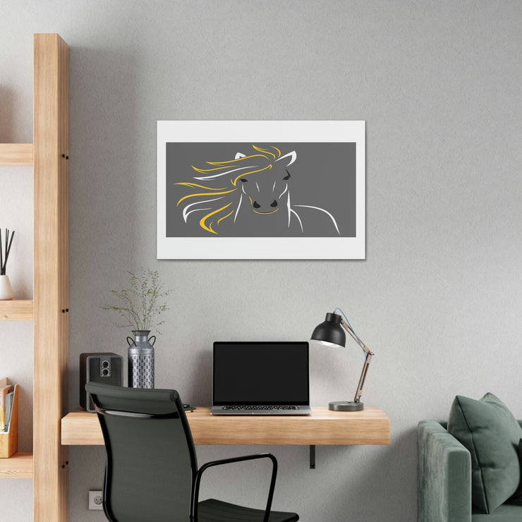 Grey Horse Polyester Canvas