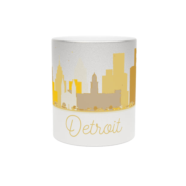 Detroit USA City Metallic Mug (Silver\Gold)