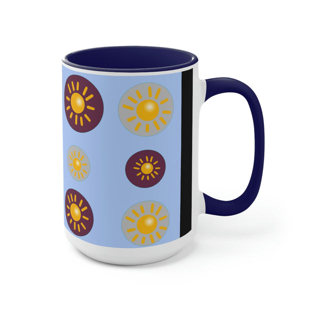 Sun Two-Tone Coffee Mugs, 15oz