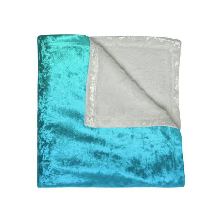 Turquoise Crushed Velvet Blanket