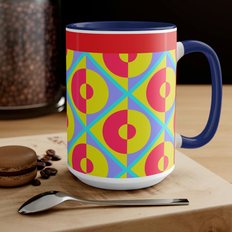 Lemon Slice Two-Tone Coffee Mugs, 15oz
