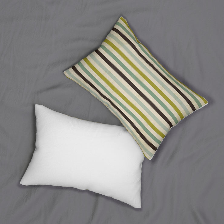 Vintage Striped Spun Polyester Lumbar Pillow