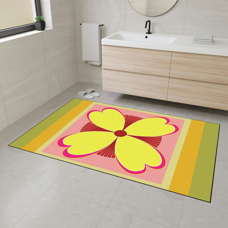 Yellow Flower Heavy Duty Floor Mat