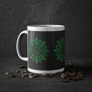 Dark Green Flower Standard Mug, 11oz