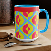 Lemon Slice Two-Tone Coffee Mugs, 15oz