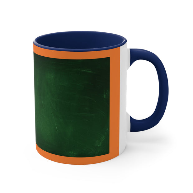 Chalk Rubbed Green Accent Coffee Mug, 11oz