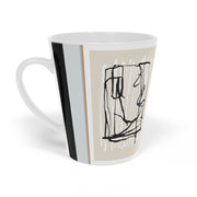 Set of two abstract minimalist Latte Mug, 12oz