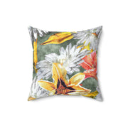 Art Vintage Watercolor Floral Spun Polyester Square Pillow