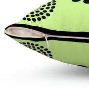 Green Dots Spun Polyester Square Pillow