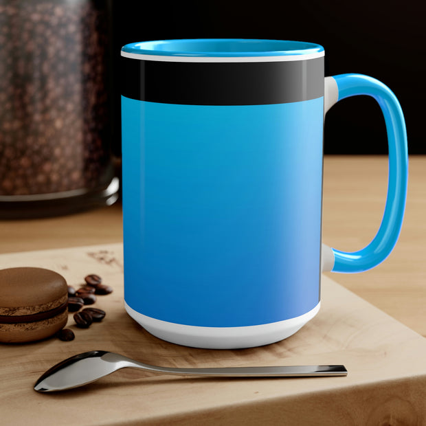 Azure Two-Tone Coffee Mugs, 15oz