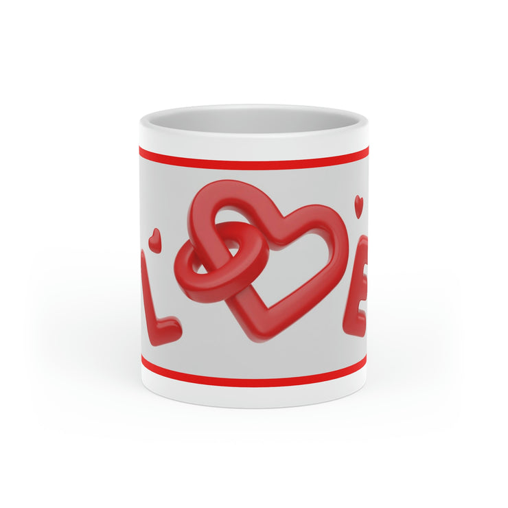 Red Love W Heart-Shaped Mug