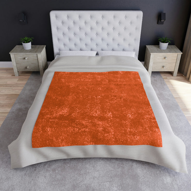 Orange Crushed Velvet Blanket