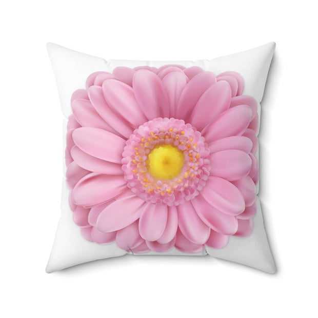 Spring Pink Flower 3d Vector Spun Polyester Square Pillow
