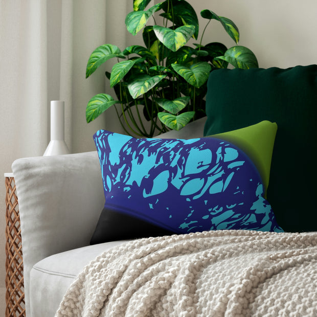 Blue Ocean Spun Polyester Lumbar Pillow